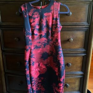 Calvin Klein Fitted Floral Dress